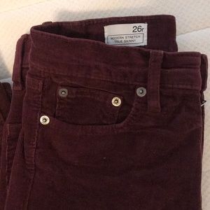 Burgundy Gap Corduroy Skinny Pants